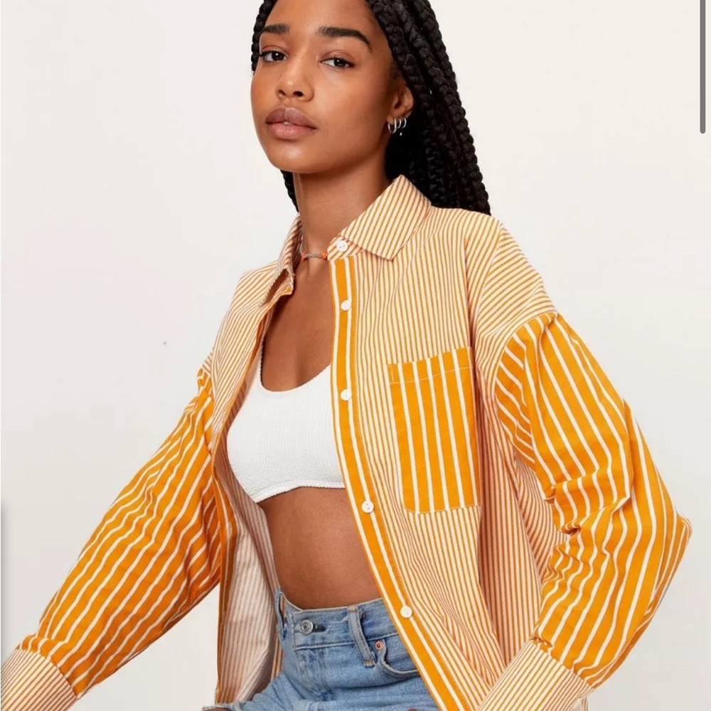 Striped Orange and White Blouse - Nastygal